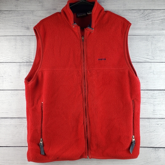 Patagonia Other - Vtg 1996 Patagonia Synchilla Red Full Zip Vest Sz